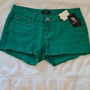 Green Jean Shorts STS Blue Size 7 NWT